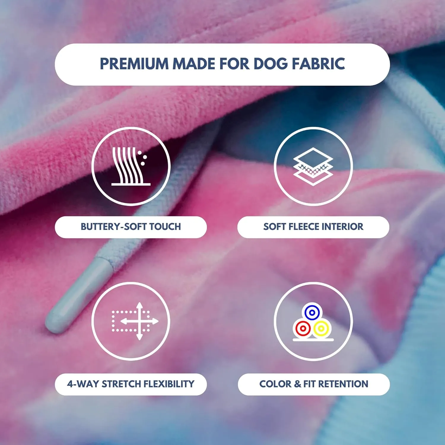 Spark Paws Dog Hoodie - Premium Quality, Buttery Soft, Superior Comfort and Fit, Calming Fleece Interior, Suitable for All Breeds - Snow Cone Skydye - L