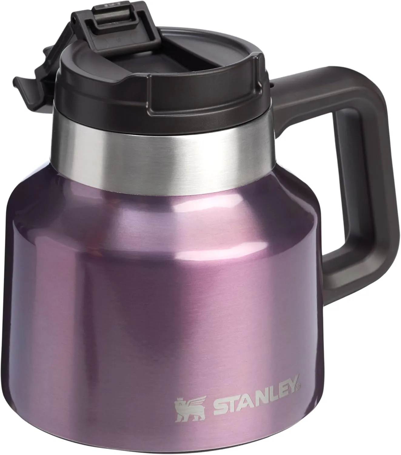 Stanley Tough-To-Tip Admiral's Mug 20 oz | Twist-on Flip Open Lid | Wide Body with Non-Skid Rubber Base | Insulated Stainless Steel Coffee Cup | BPA-Free | Wisteria Shine