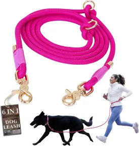 Sticks N' Bones co Hands Free Dog Leash, Waist Leash for Dog Walking, Running, Crossbody, Multifunctional, Adjustable Lengths, Heavy Duty, 2 Dogs, Dual Handle, Slip Lead, Puppy Training, 3/8" (10mm).