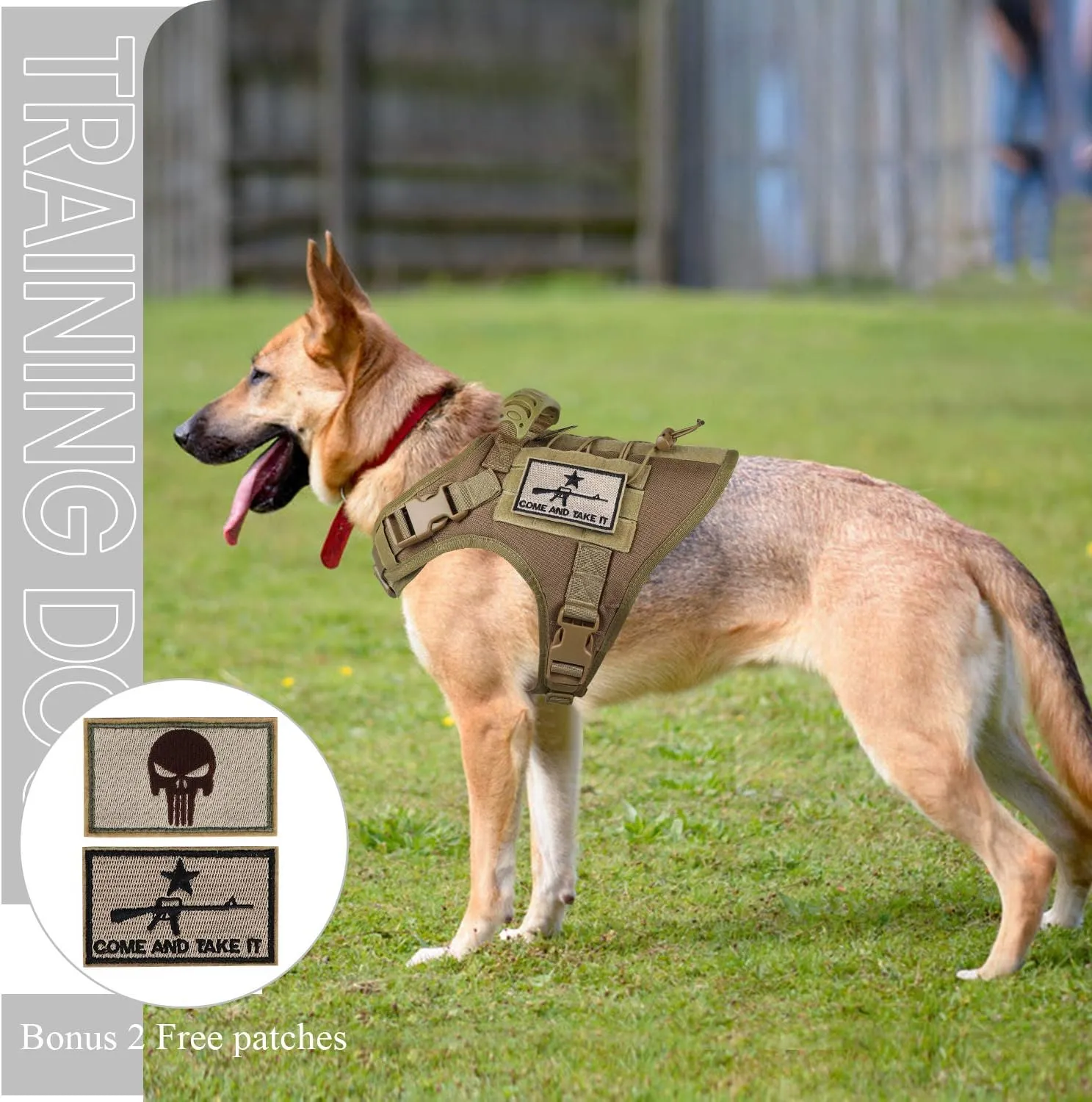 Tactical Dog Training Harness Outdoor Working Vest Adjustable Military MOLLE Dog Vest Harness with Rubber Handle