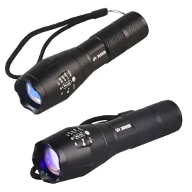 UV Led Flashlight 365nm 395nm Ultraviolet 3W Zoomable Invisible Cat Dog Pet Stains Hunting Marker Check Light 18650 Torch