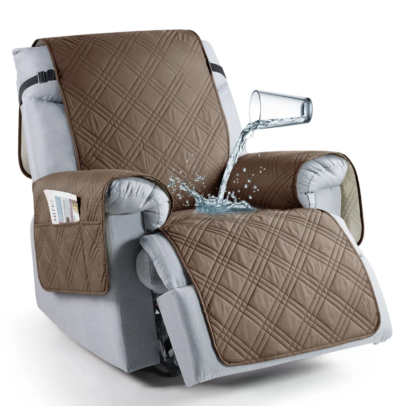 Waterproof Recliner Chair Cover with Double Straps (2 Seater)