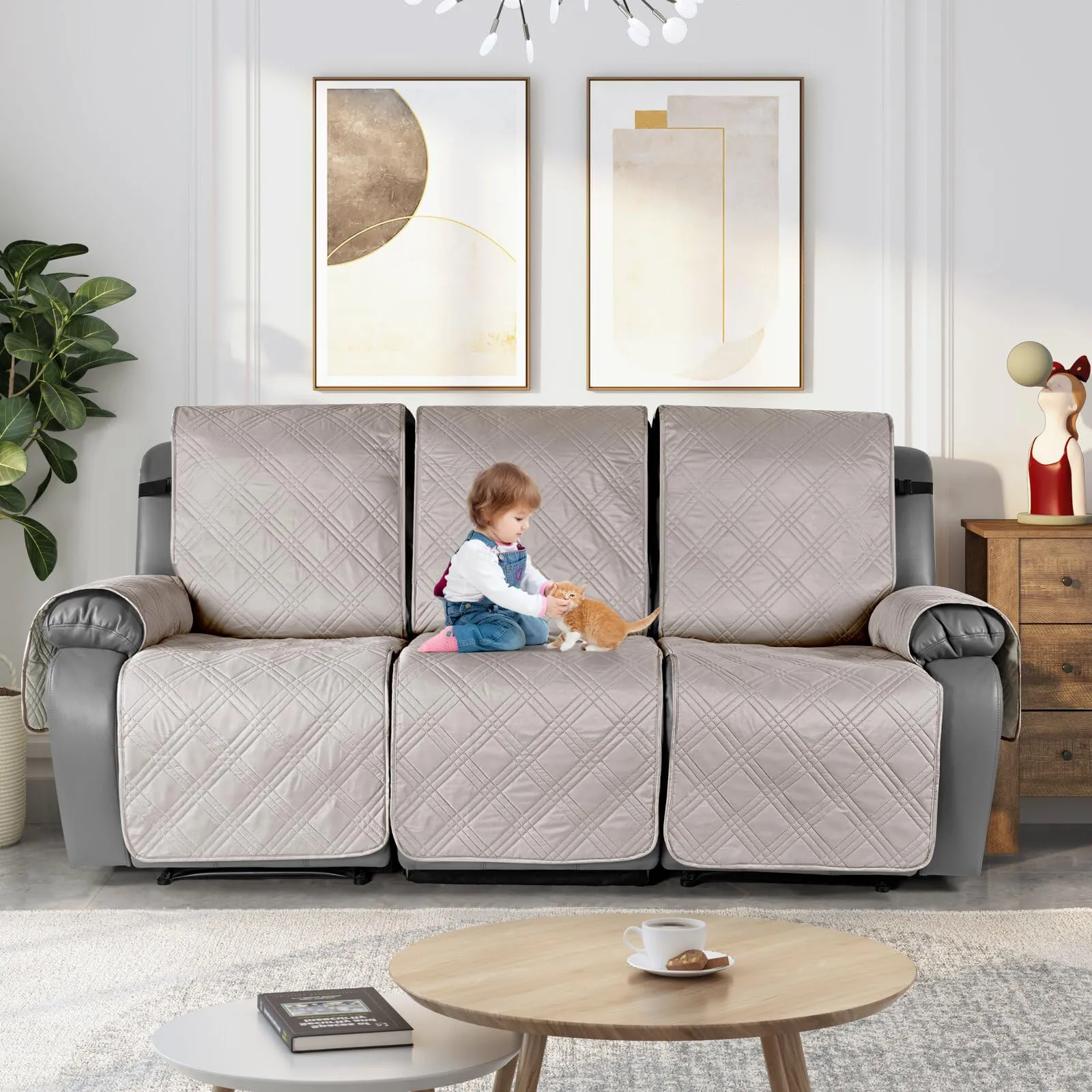 Waterproof Recliner Chair Cover with Double Straps (2 Seater)