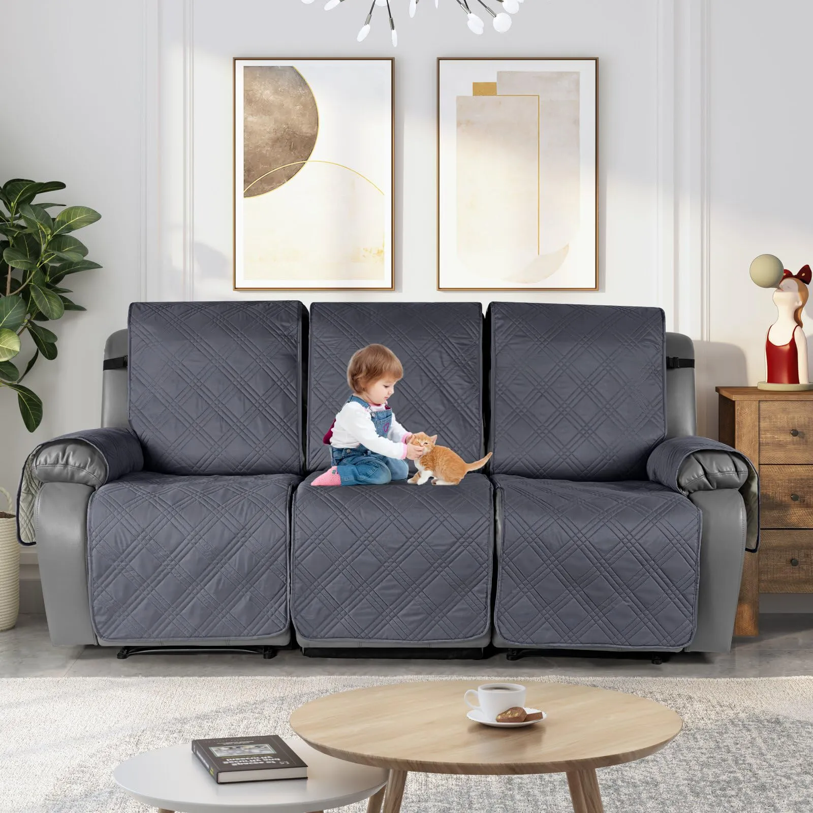 Waterproof Recliner Chair Cover with Double Straps (2 Seater)