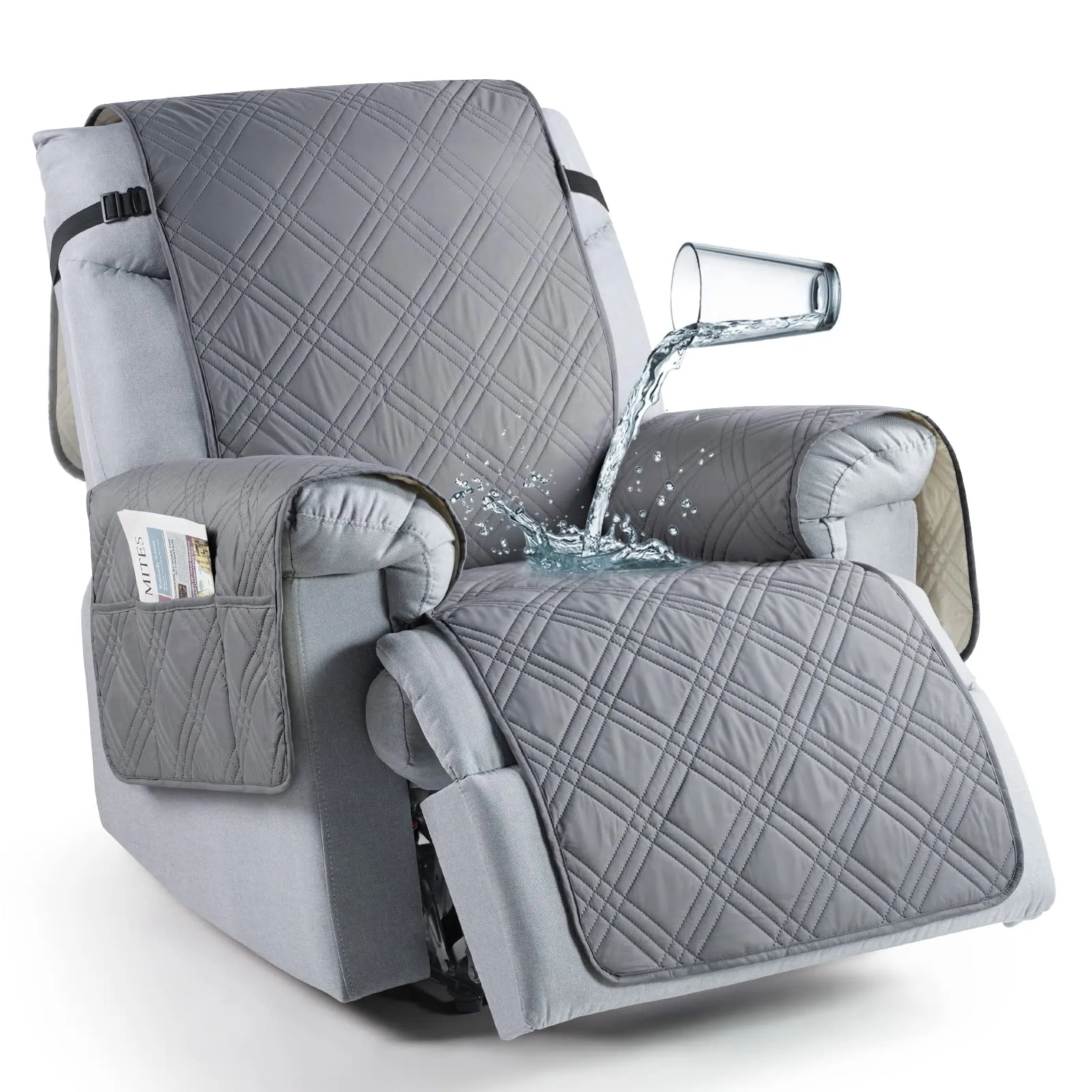 Waterproof Recliner Chair Cover with Double Straps (2 Seater)