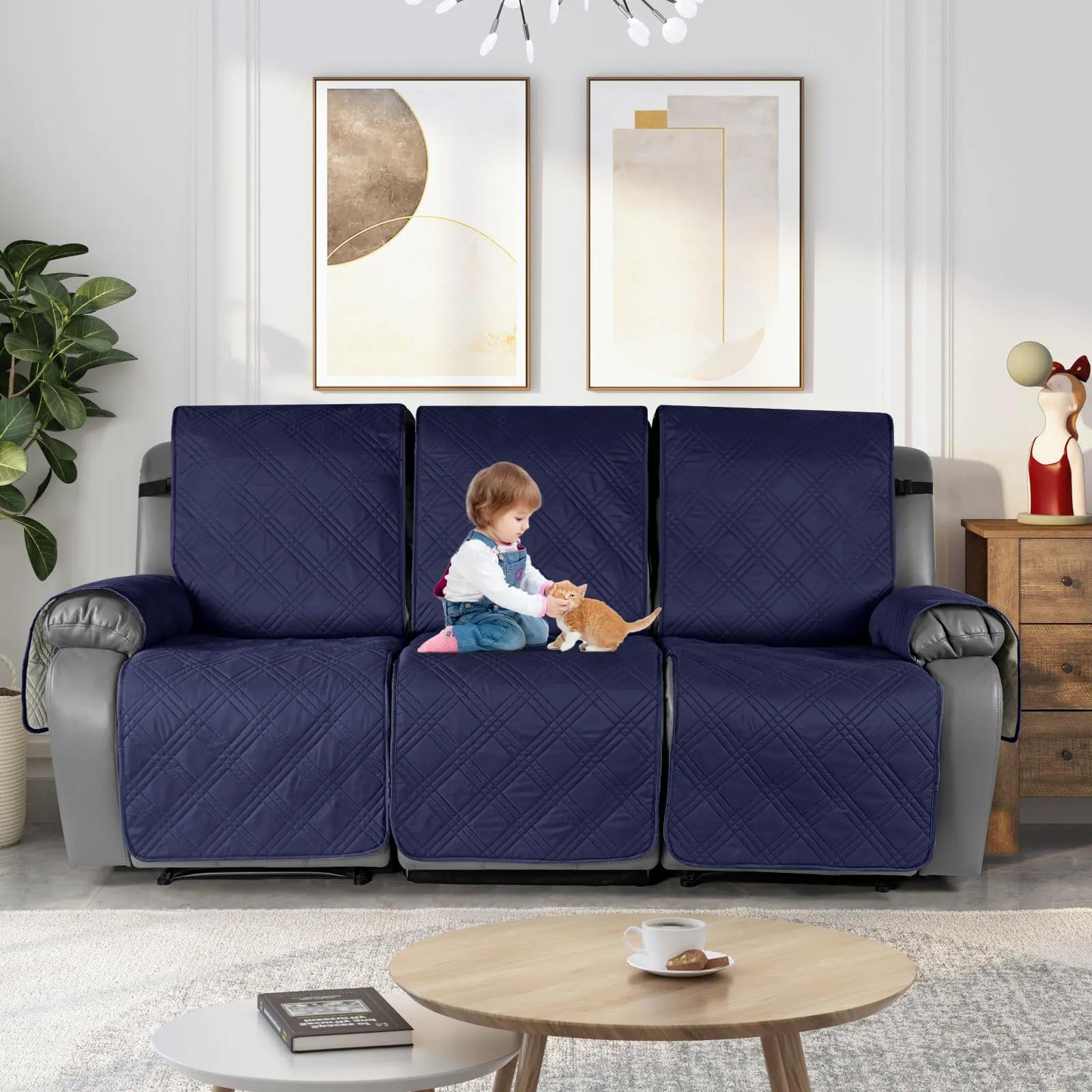 Waterproof Recliner Chair Cover with Double Straps (2 Seater)