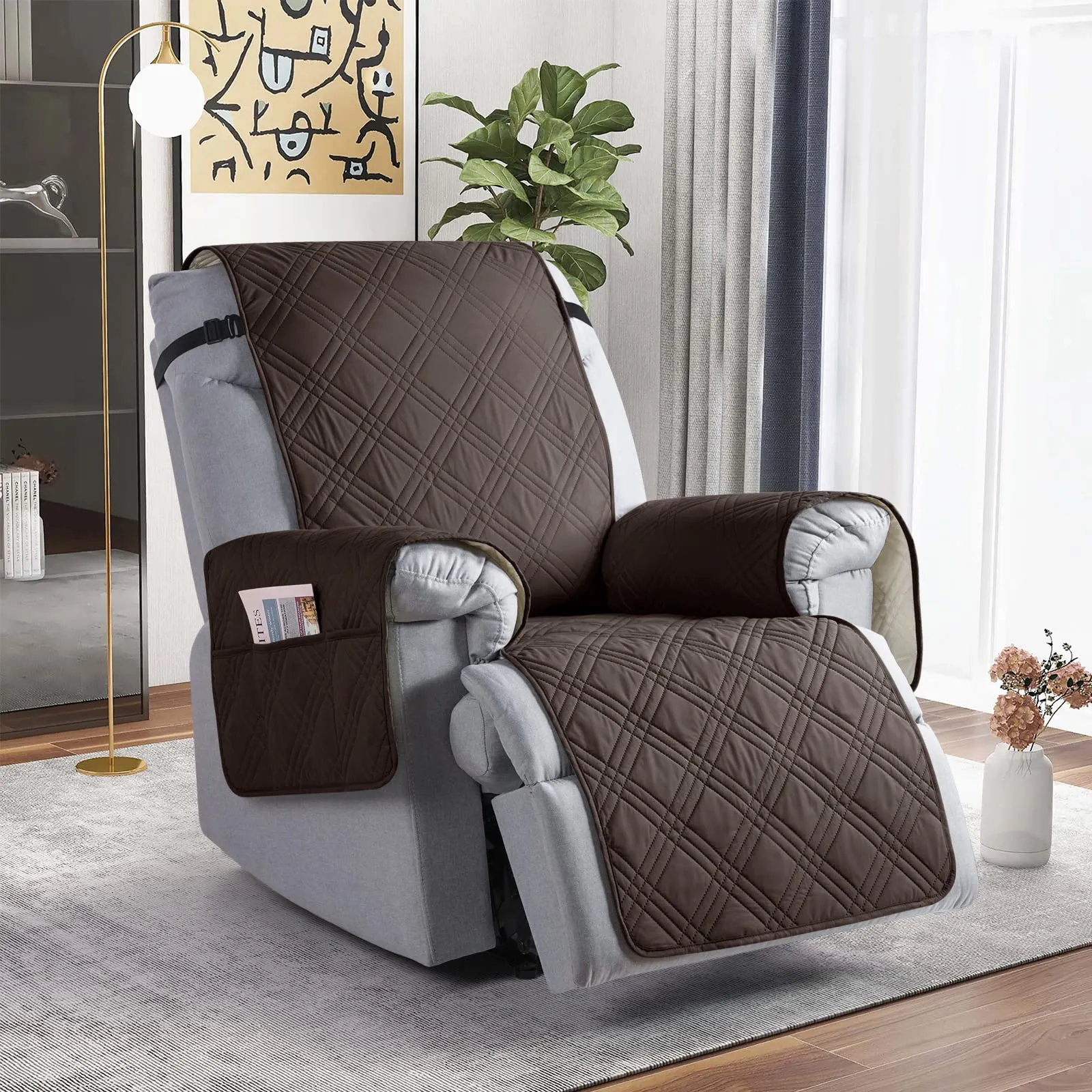 Waterproof Recliner Chair Cover with Double Straps (2 Seater)