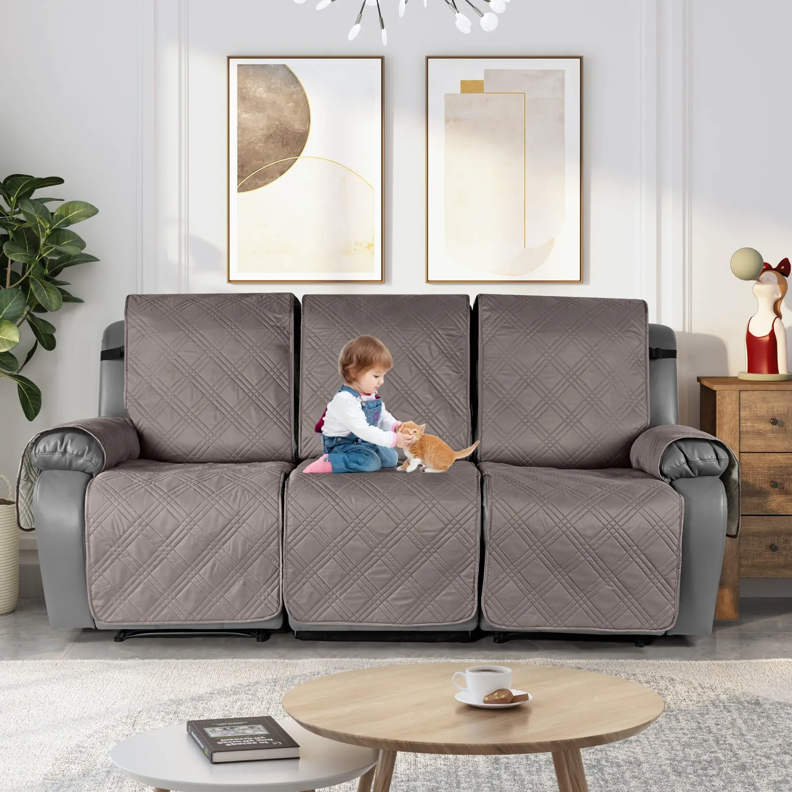 Waterproof Recliner Chair Cover with Double Straps (2 Seater)