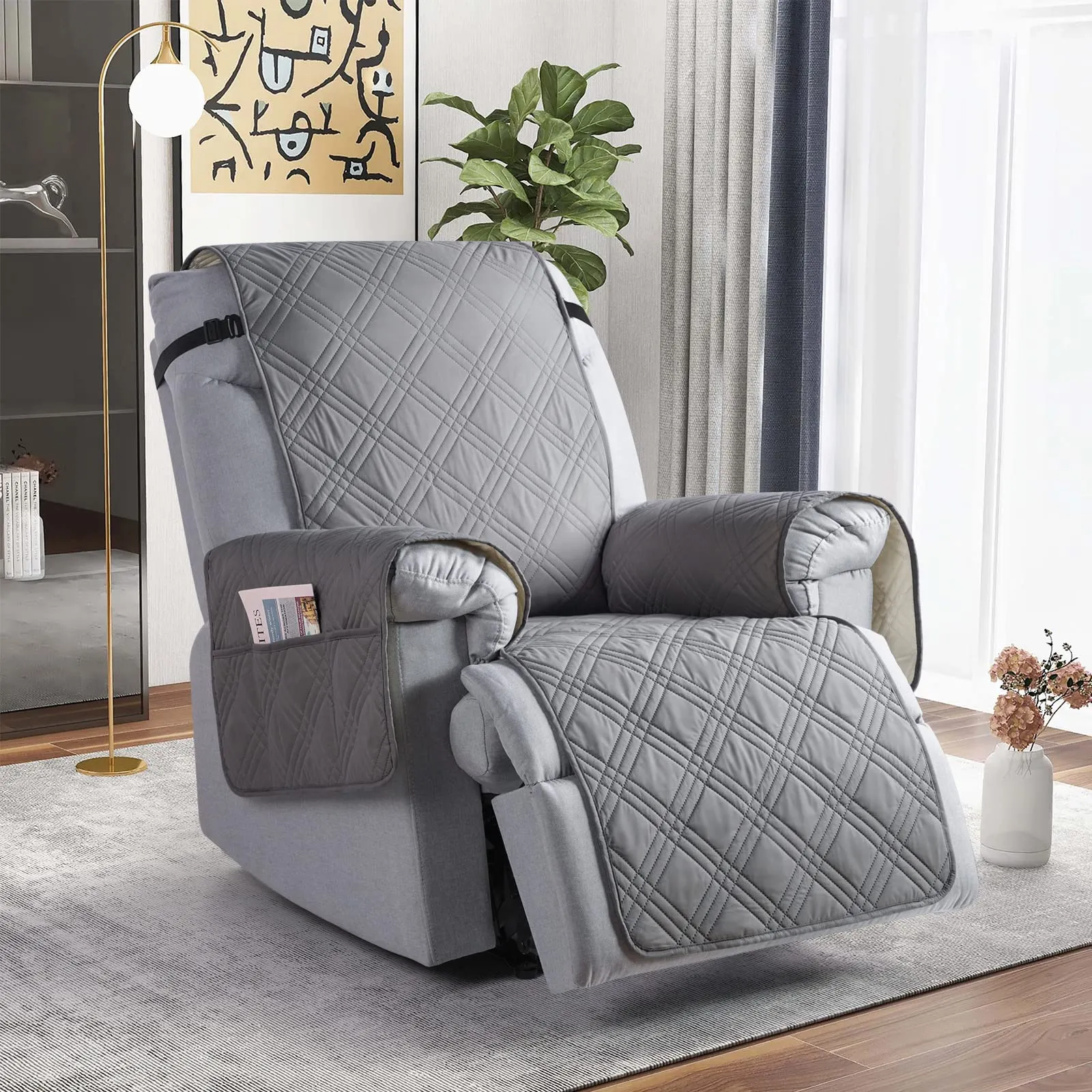 Waterproof Recliner Chair Cover with Double Straps (2 Seater)