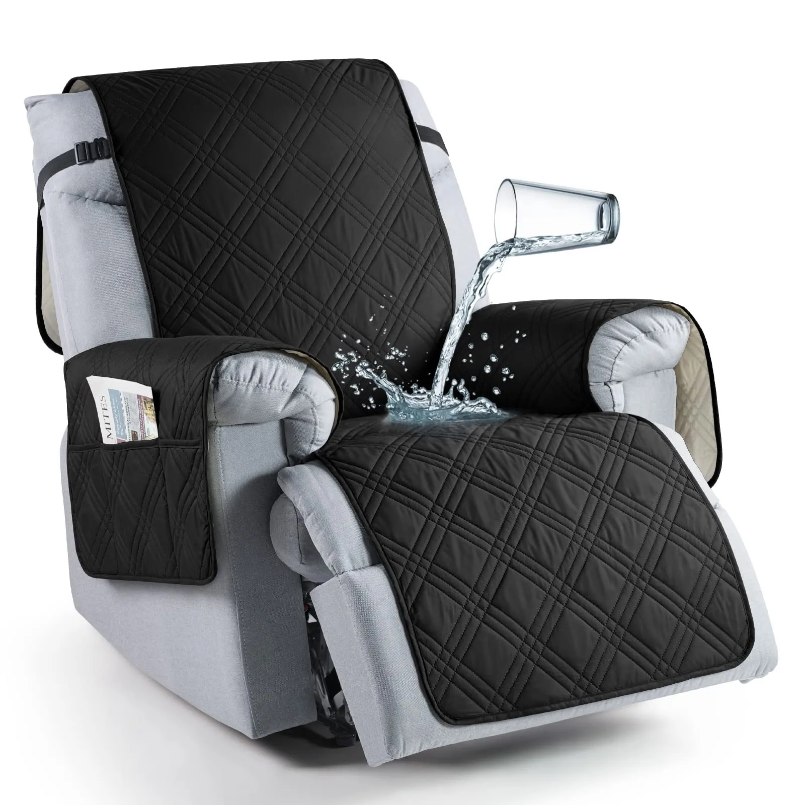 Waterproof Recliner Chair Cover with Double Straps (2 Seater)