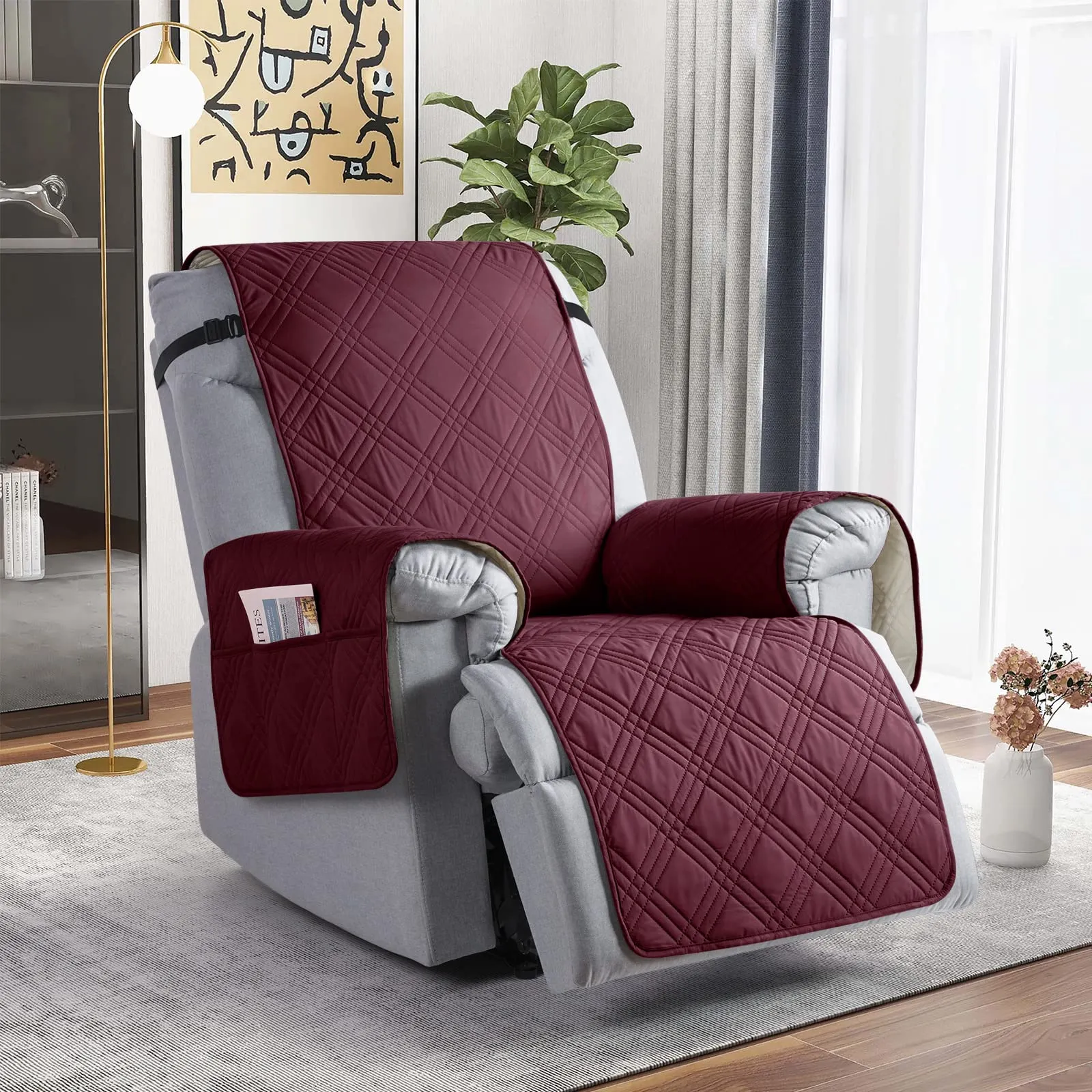 Waterproof Recliner Chair Cover with Double Straps (2 Seater)