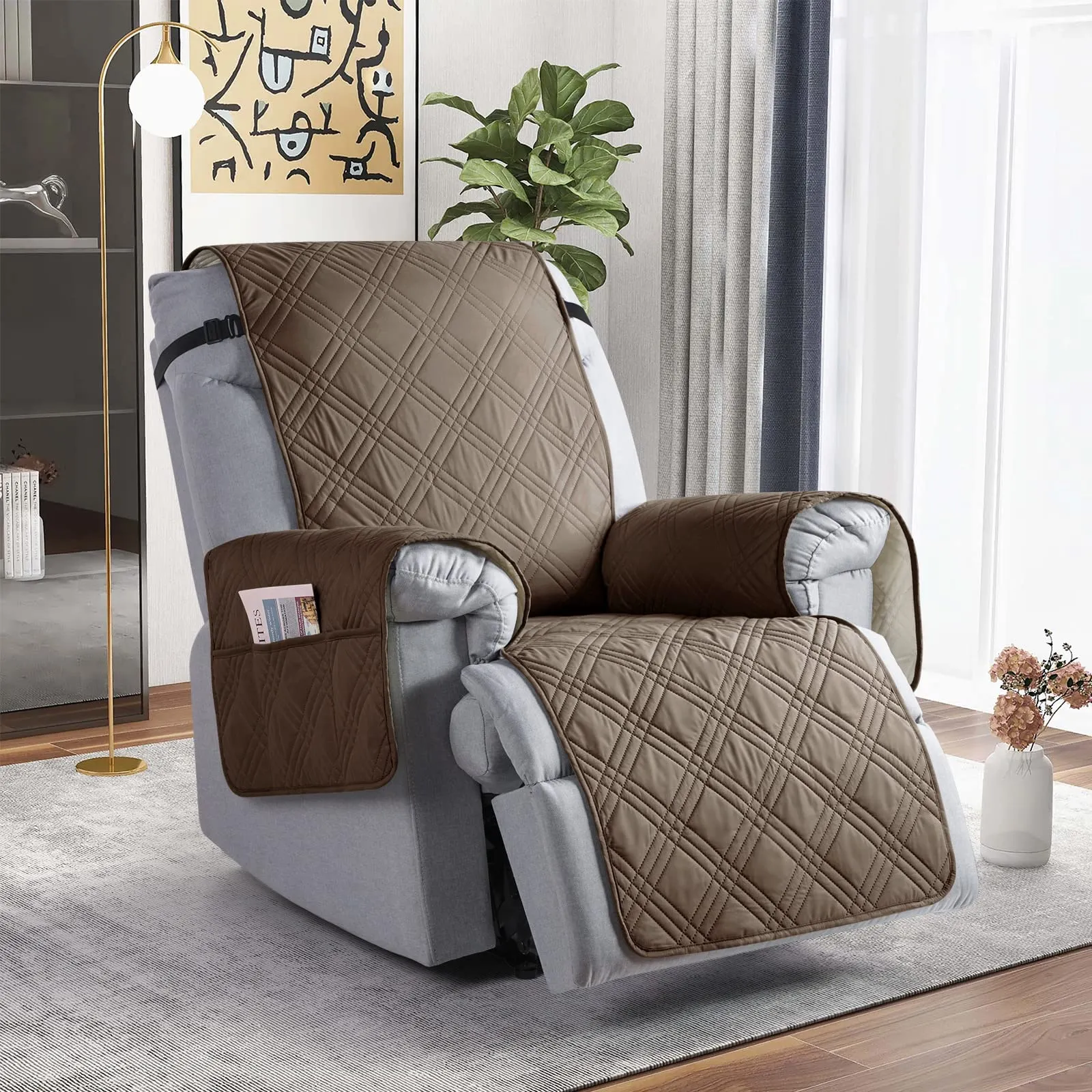 Waterproof Recliner Chair Cover with Double Straps (2 Seater)