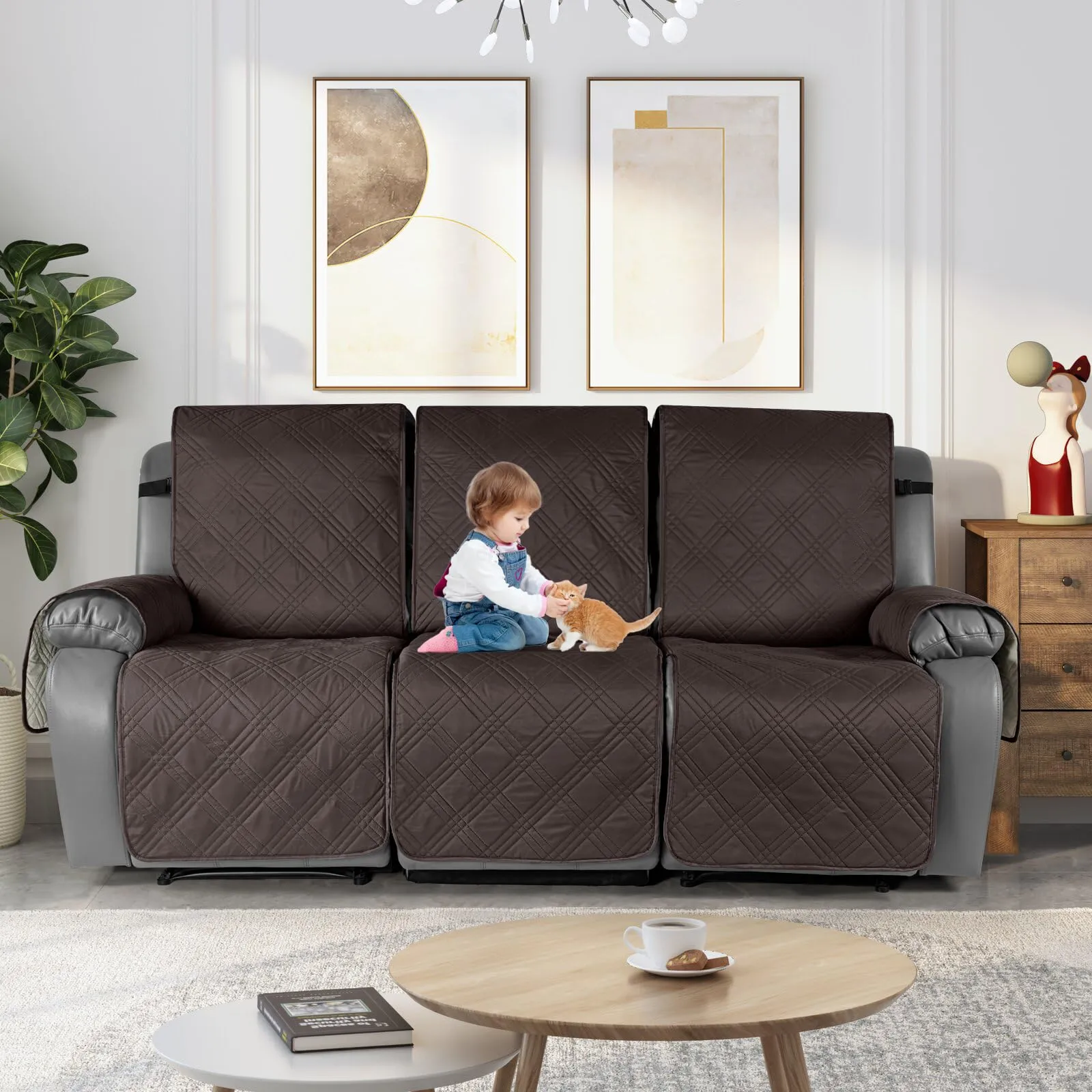 Waterproof Recliner Chair Cover with Double Straps (2 Seater)