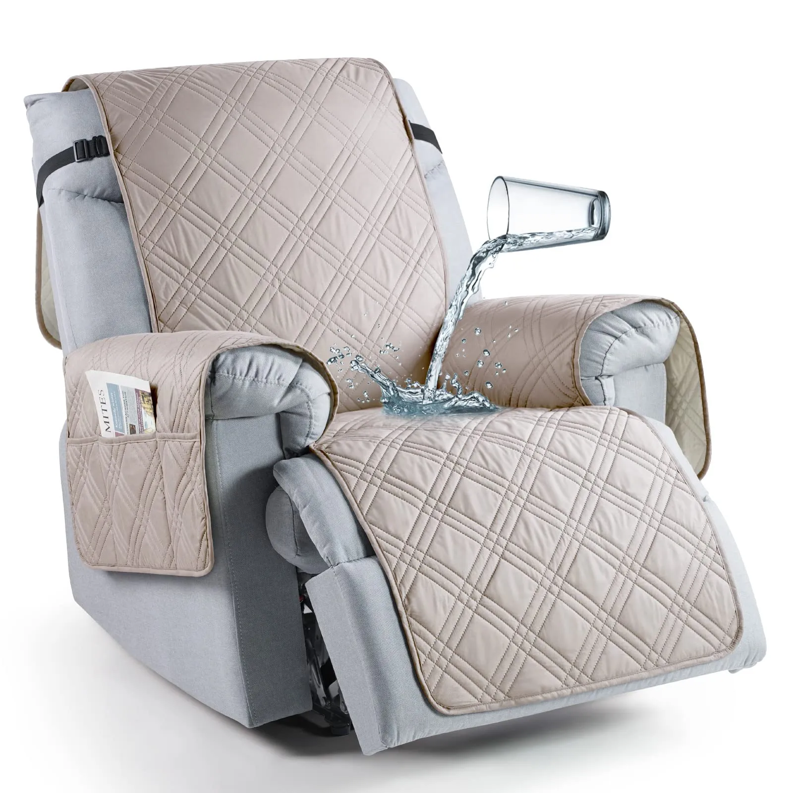 Waterproof Recliner Chair Cover with Double Straps (2 Seater)