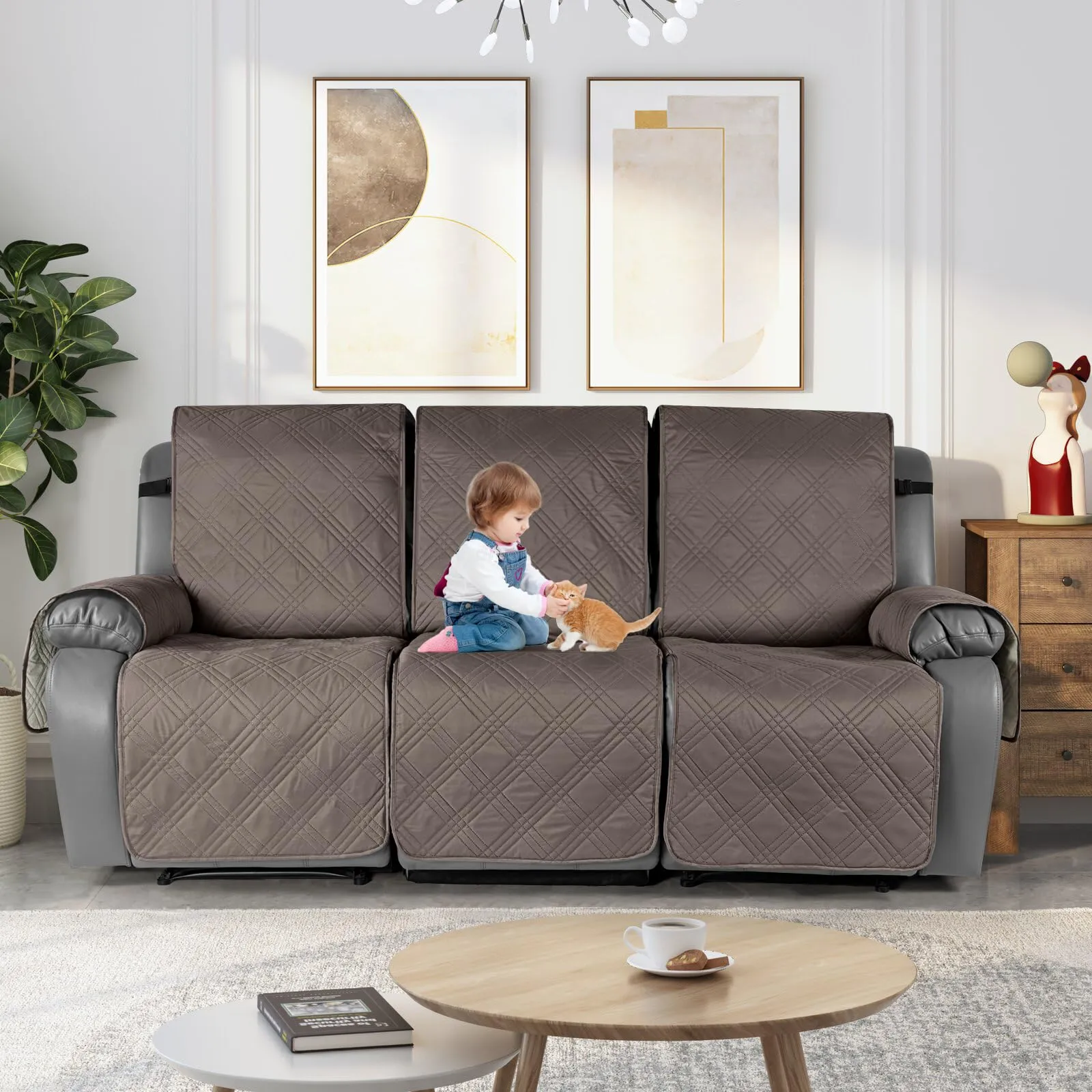 Waterproof Recliner Chair Cover with Double Straps (2 Seater)