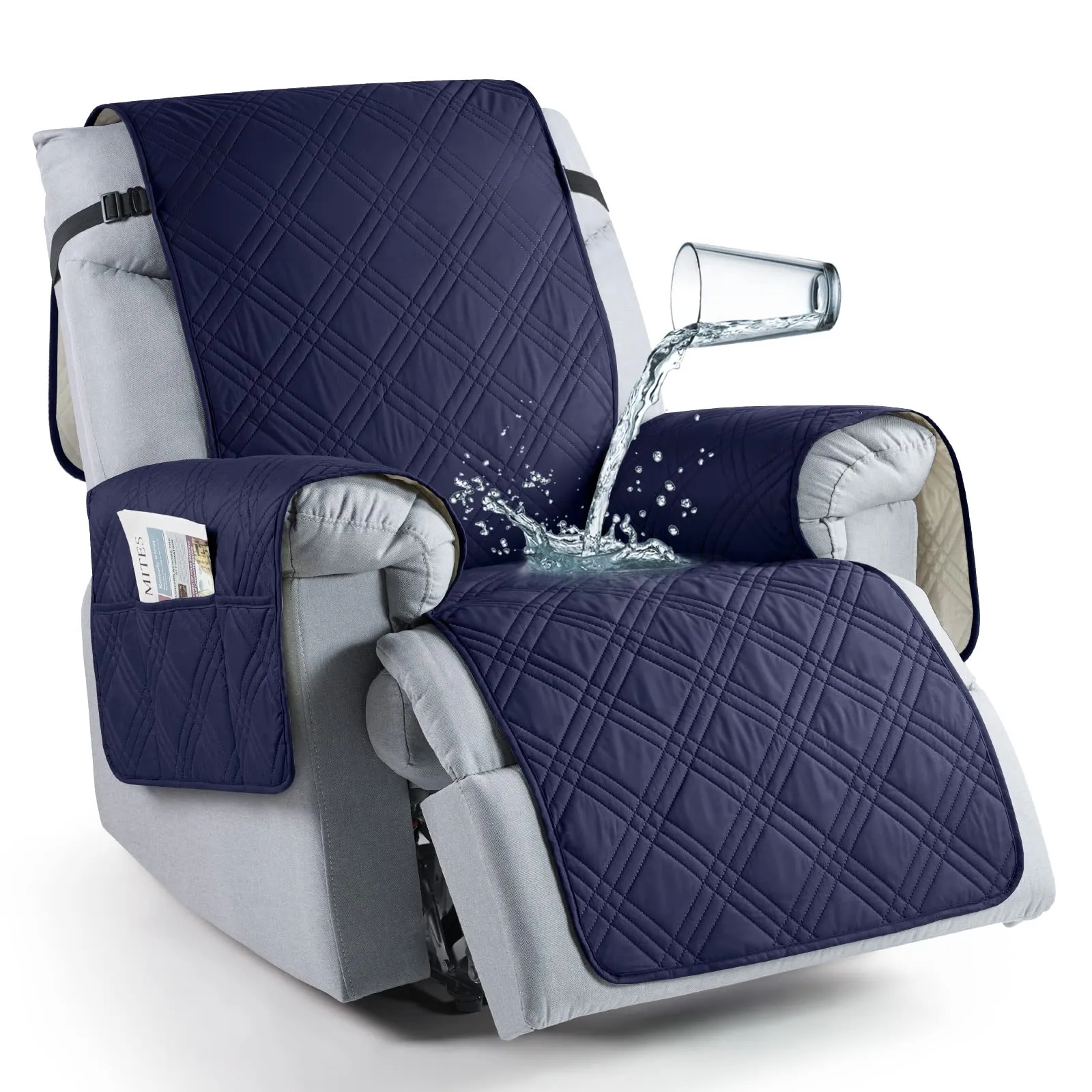Waterproof Recliner Chair Cover with Double Straps (2 Seater)