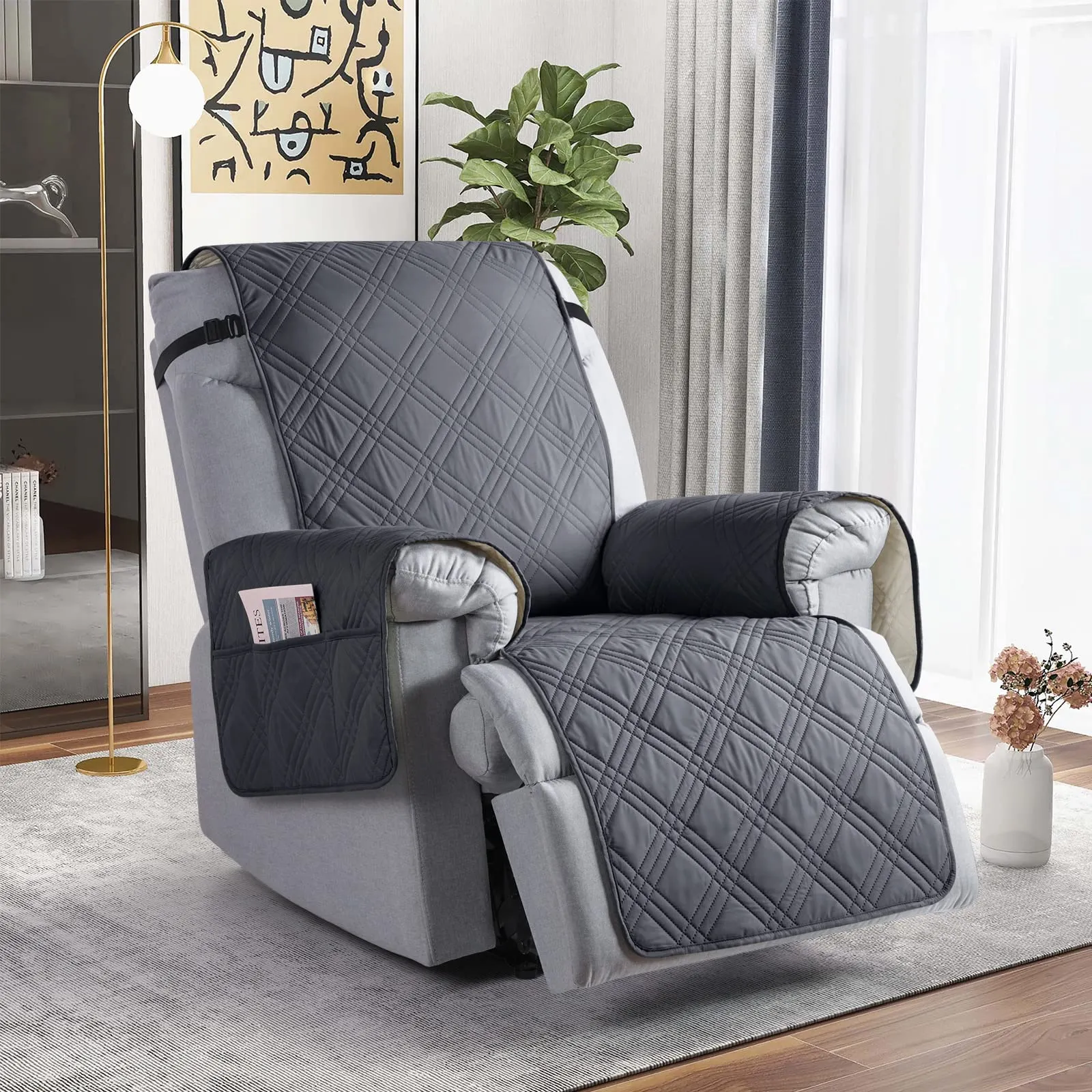 Waterproof Recliner Chair Cover with Double Straps (2 Seater)