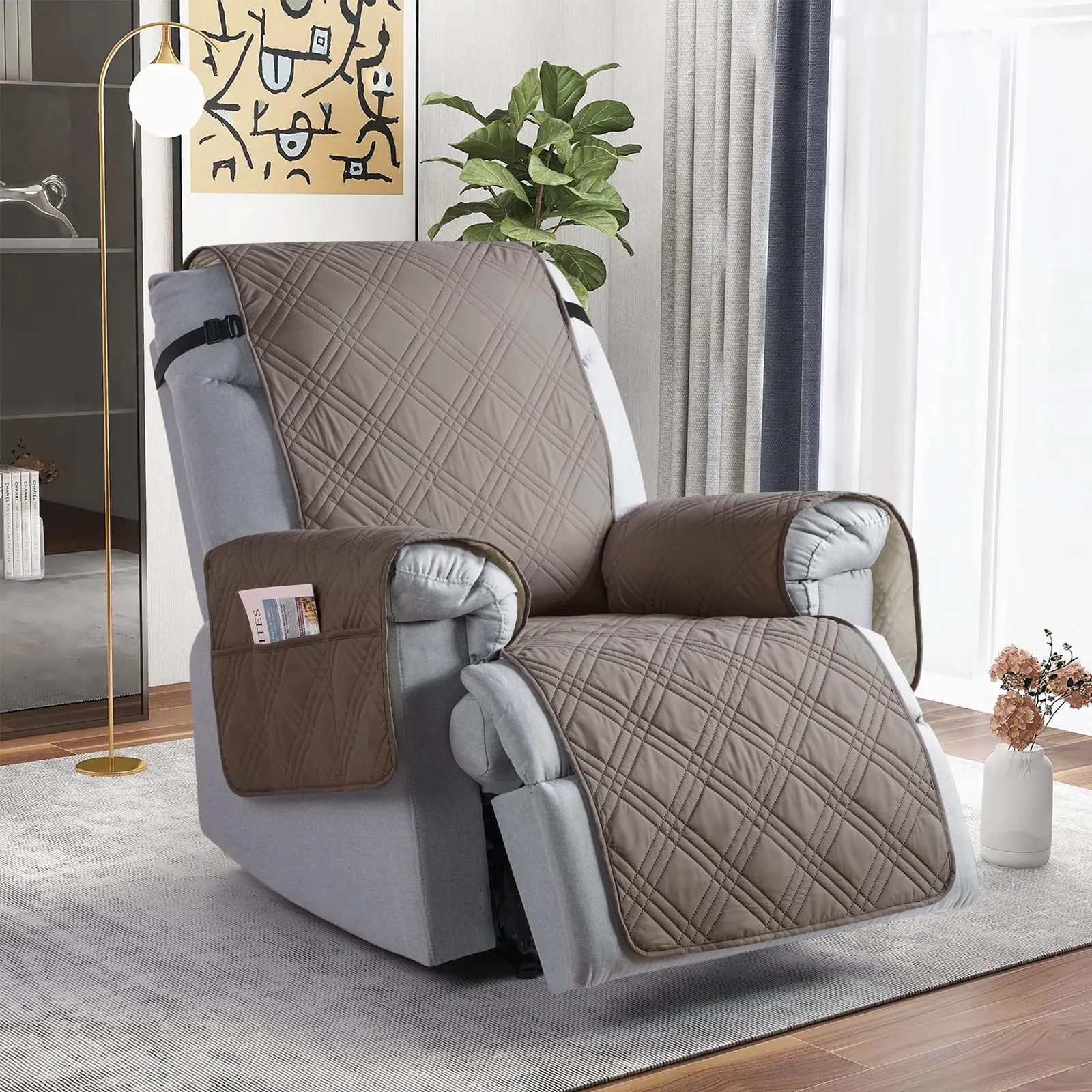 Waterproof Recliner Chair Cover with Double Straps (2 Seater)