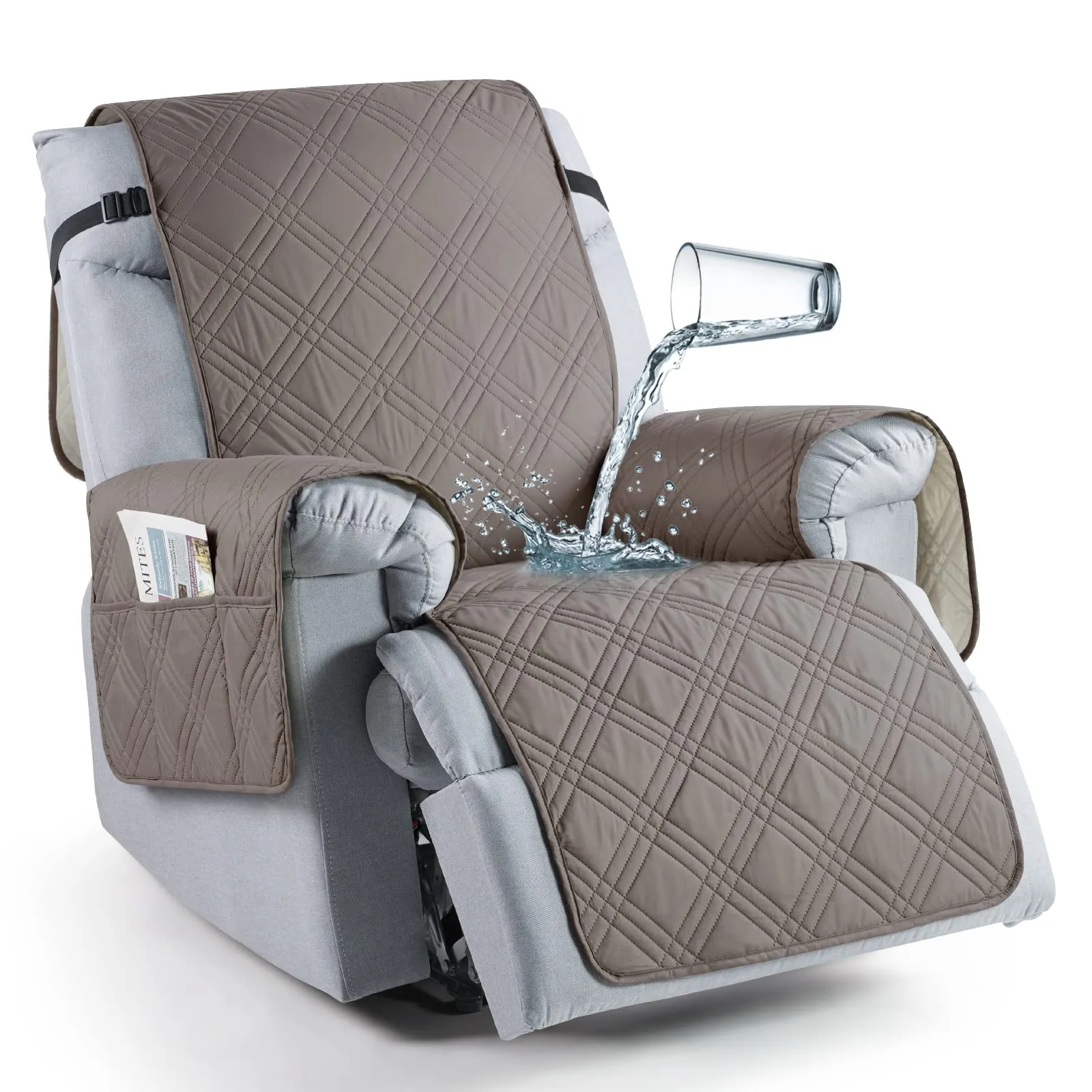 Waterproof Recliner Chair Cover with Double Straps (2 Seater)