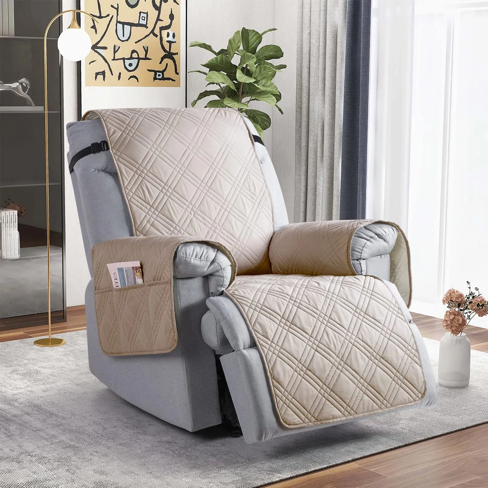 Waterproof Recliner Chair Cover with Double Straps (2 Seater)