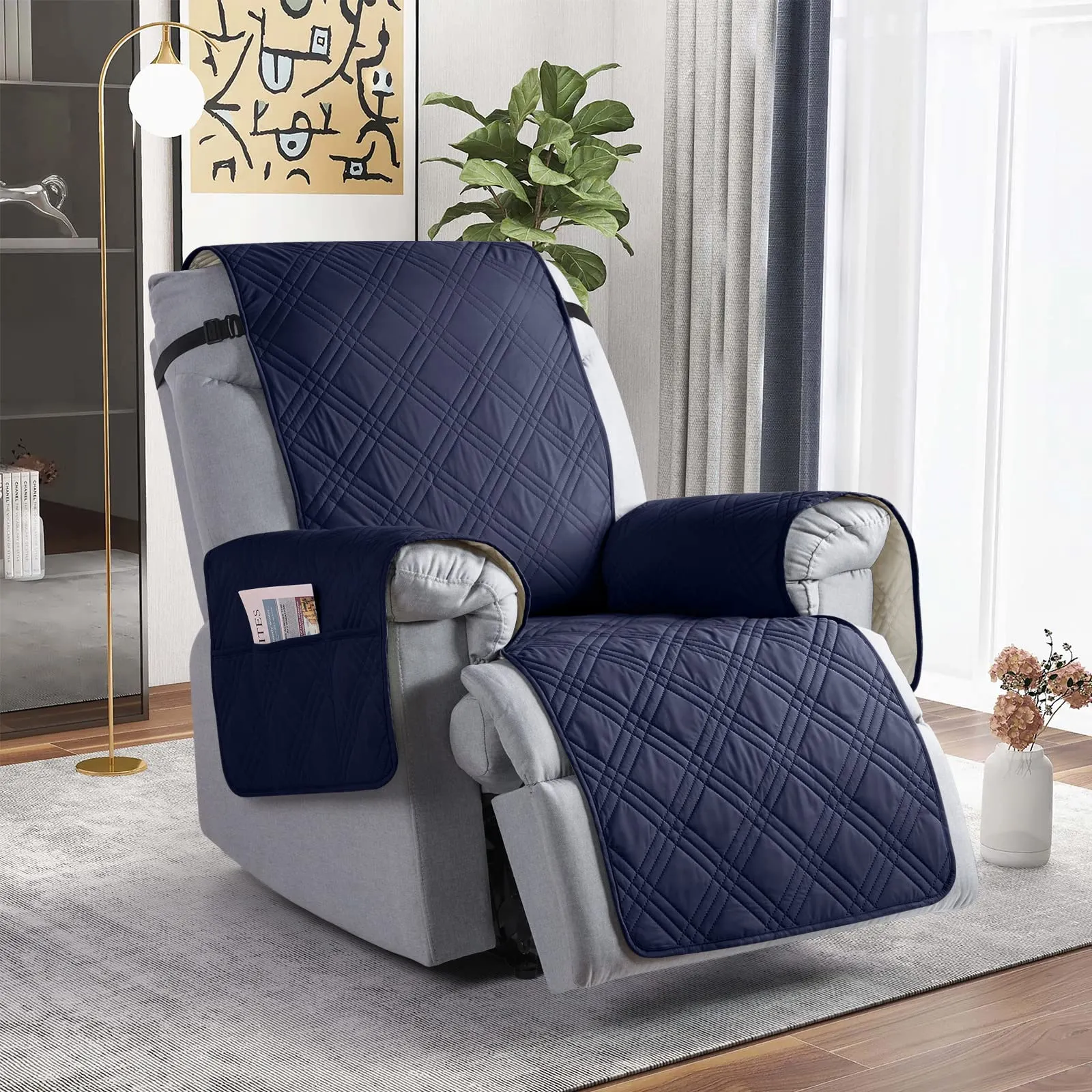 Waterproof Recliner Chair Cover with Double Straps (2 Seater)