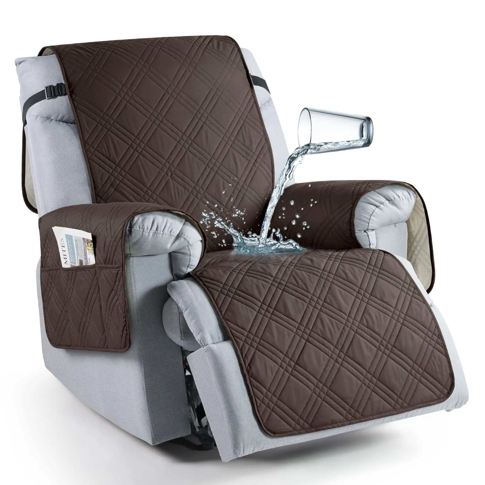 Waterproof Recliner Chair Cover with Double Straps (2 Seater)